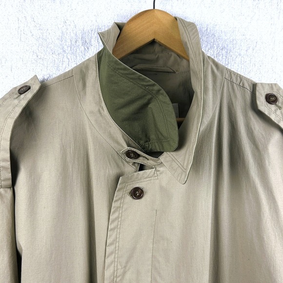 Bugatti Trench Coat Mens 44L Beige Vintage Long Cotton Made in West Germany - Picture 5 of 16
